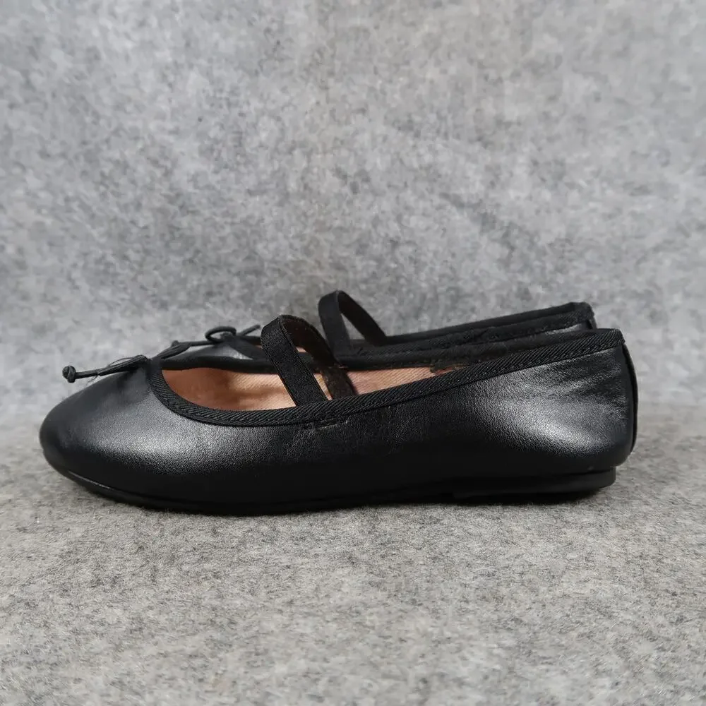 Wonder Nation Shoes Kids 10 Ballet Flats Slip On Elastic Strap Black Bow Toddler